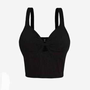EUC Shein Curve keyhole black tank top - 2XL